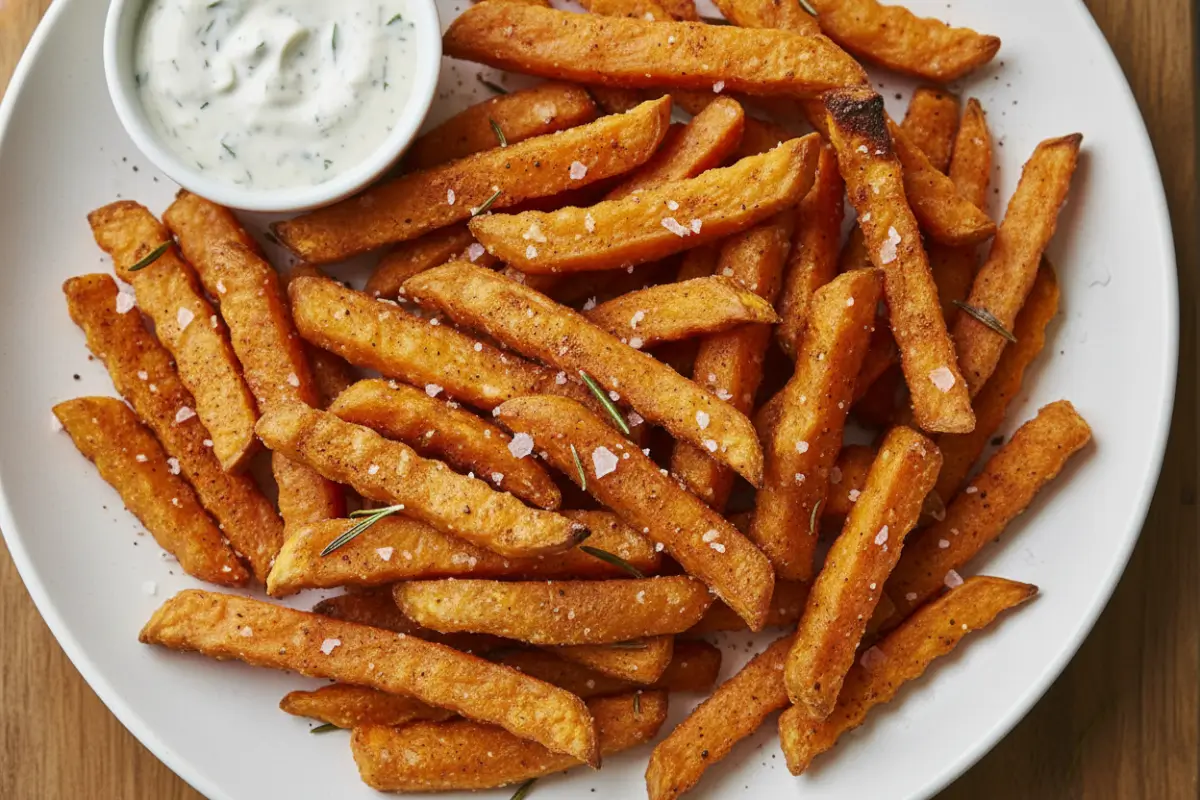 Best Sweet Potato Fries Air Fryer Recipe for Crispy Perfection 2 Crispy sweet potato fries seasoned with paprika and salt