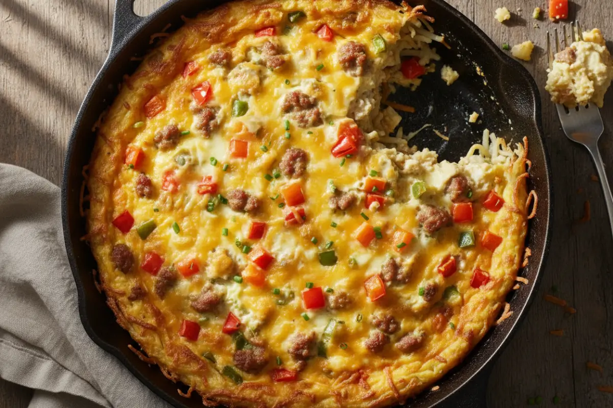 Easy Holiday Breakfast in the Crockpot for Christmas Morning 2 Breakfast casserole with eggs, cheese, and peppers