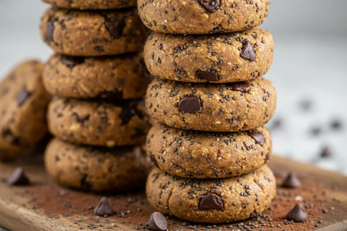 Peanut Butter Energy Bites for Healthy Snacks 2 Peanut butter energy bites with chocolate chips and chia seeds