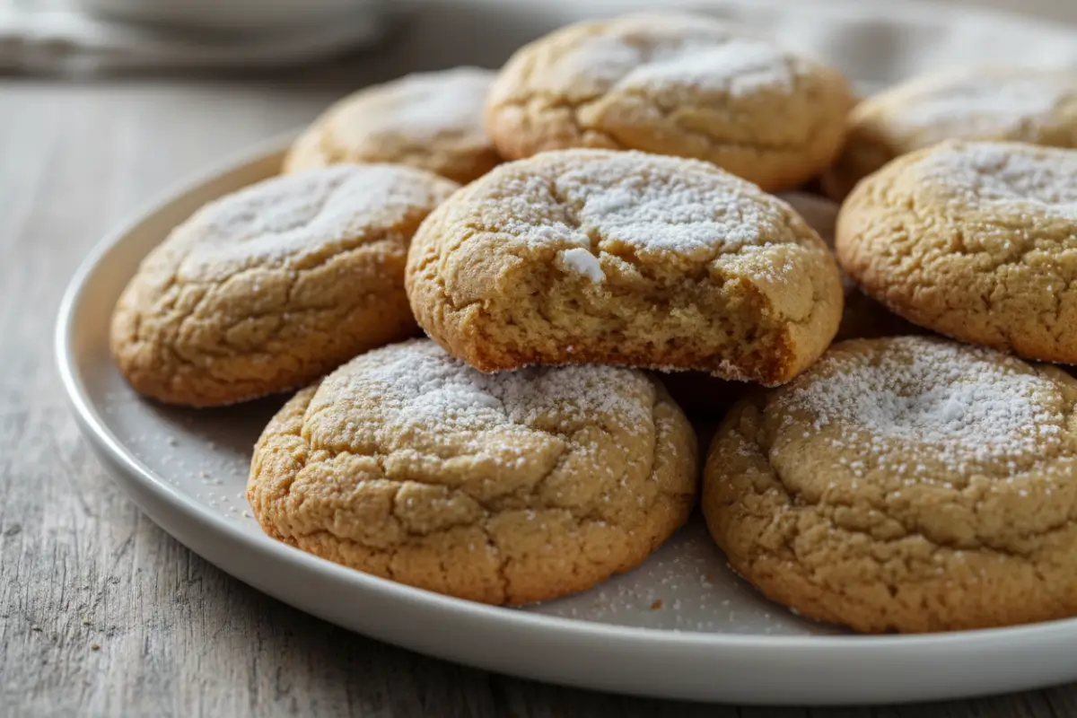 Christmas Gooey Butter Cookies Recipe for the Holidays 2 Gooey butter cookies dusted with powdered sugar