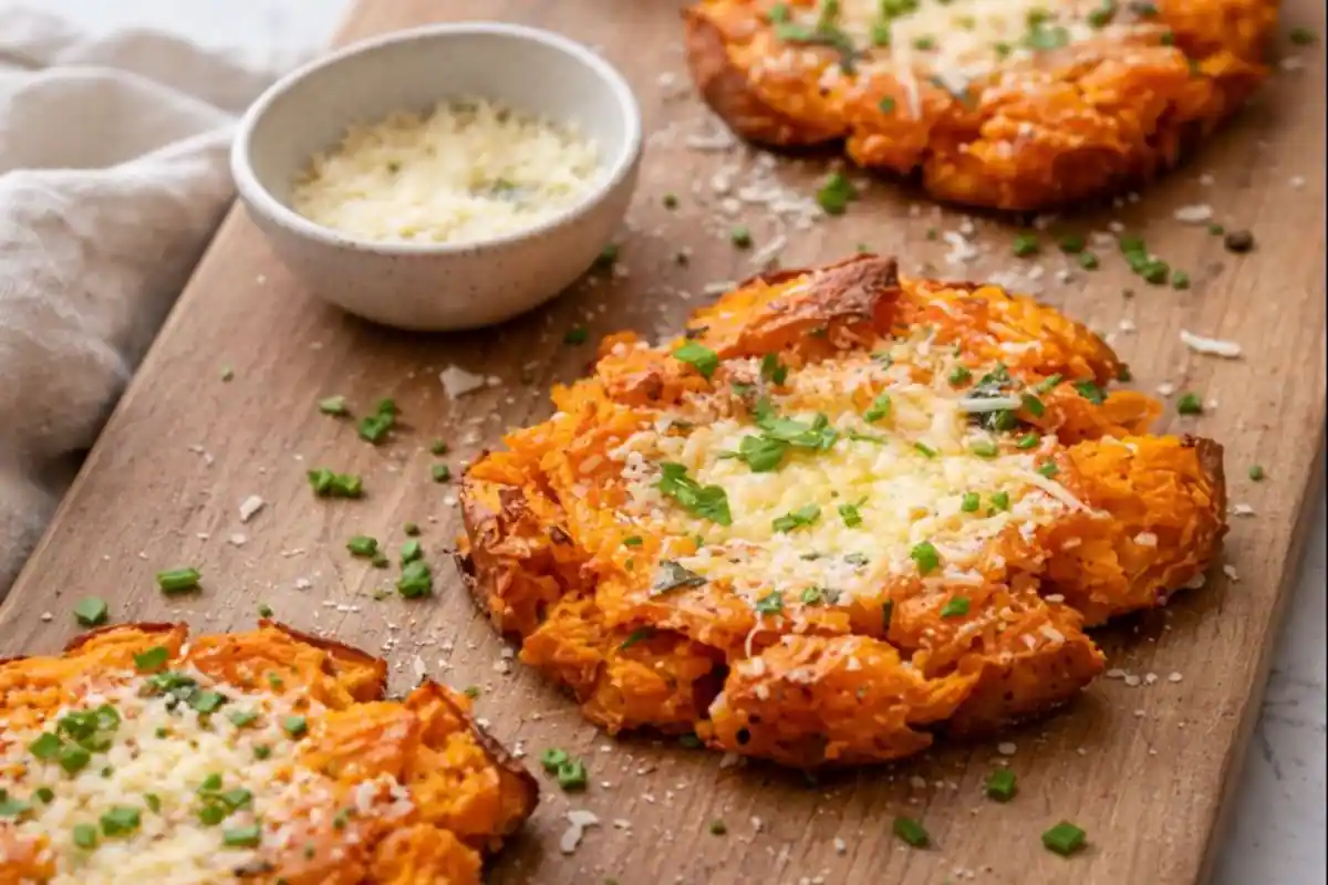 Easy Wholesome Crispy Smashed Sweet Potatoes 2 Wholesome Crispy Smashed Sweet Potatoes