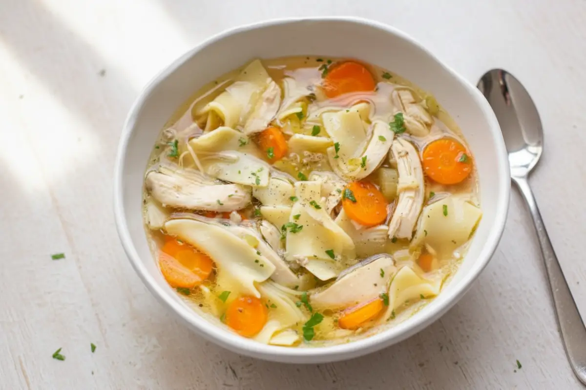 Easy Crockpot Chicken Noodle Soup (15 Min Prep)