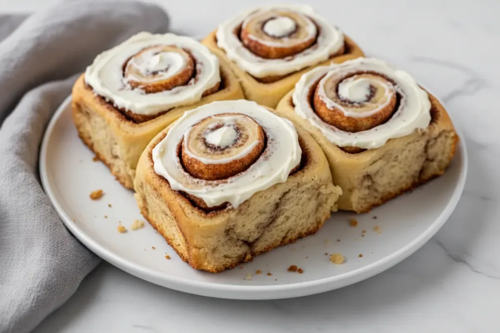 banana bread cinnamon rolls with cream cheese frosting