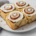banana bread cinnamon rolls with cream cheese frosting