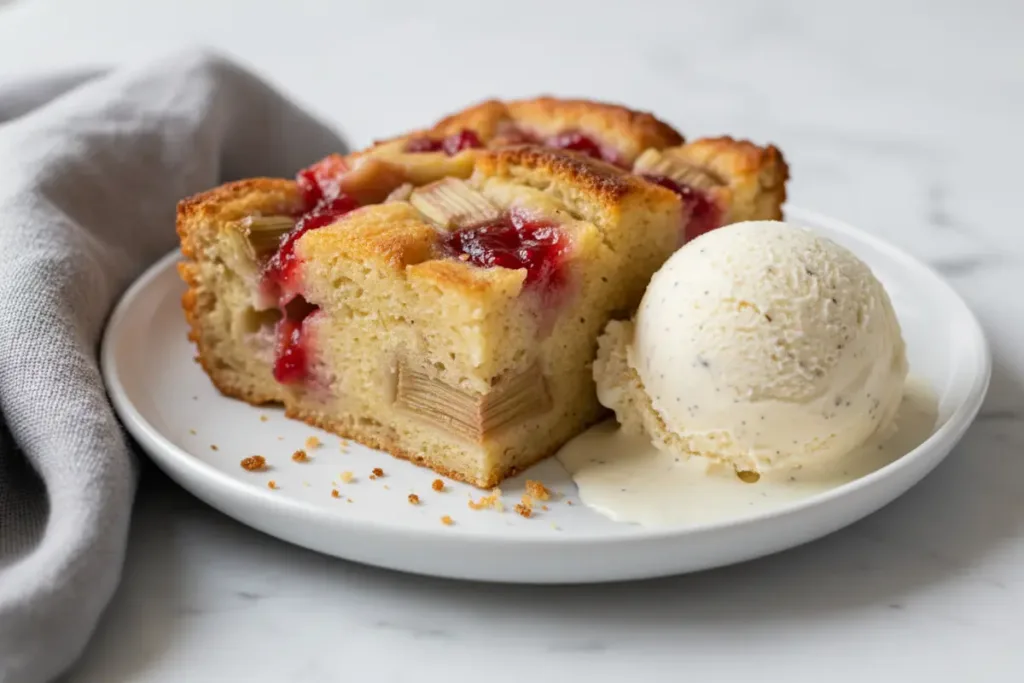 rhubarb bread pudding