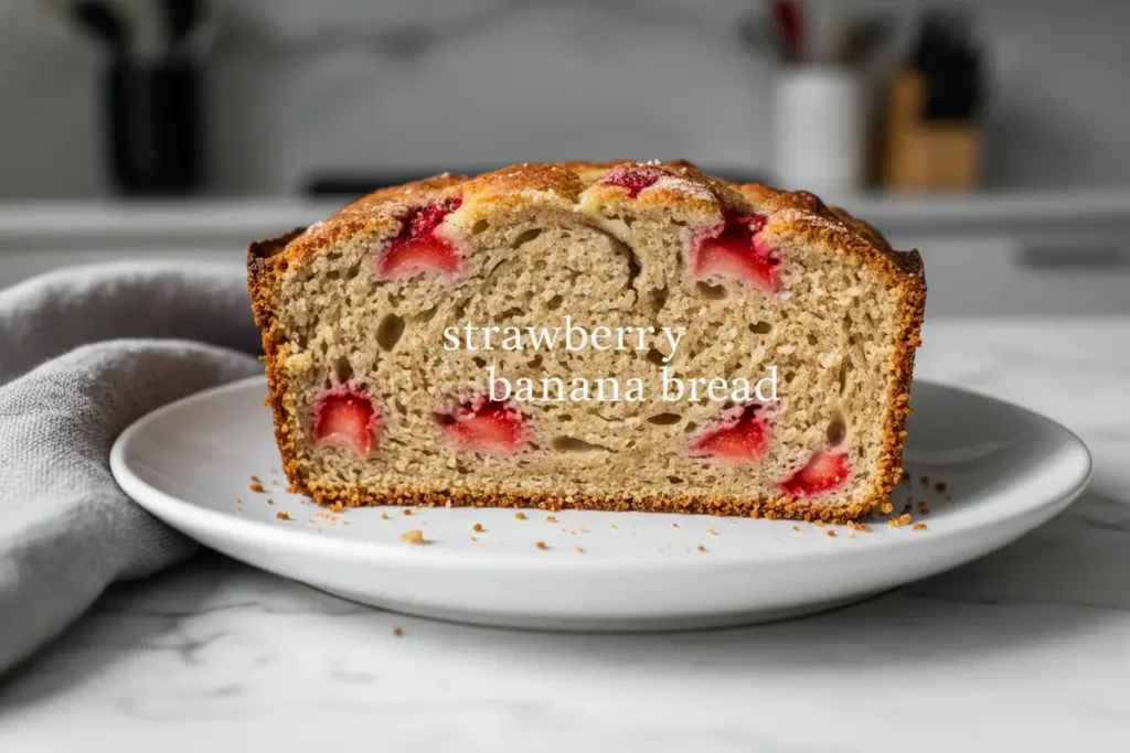 vegan strawberry banana bread