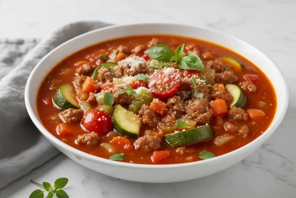 zucchini tomato italian sausage soup